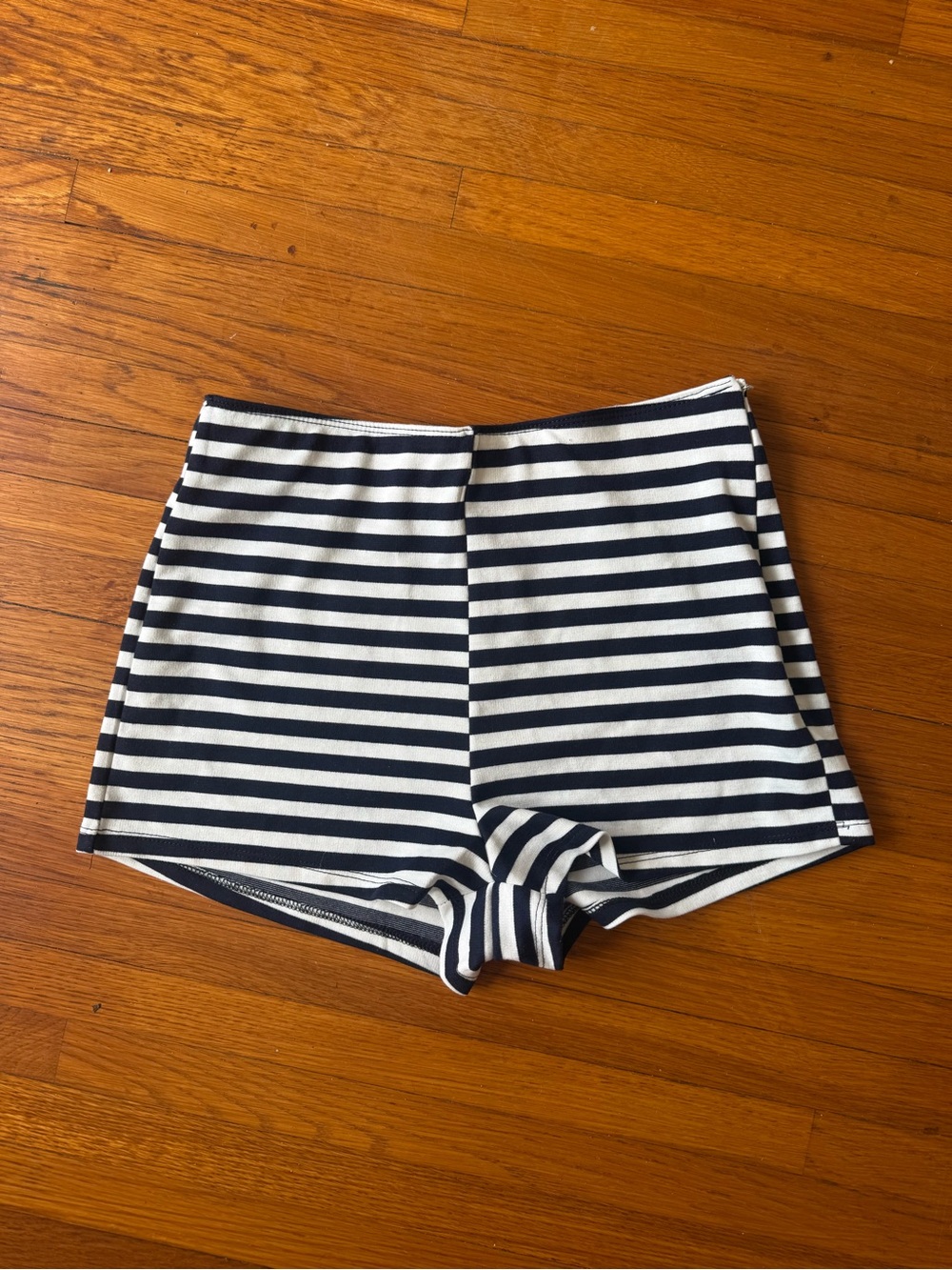 Striped Navy & White Women’s High-Waist Shorts